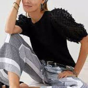 NWT Anthropologie Maeve Woven Puff-Sleeve Top XL